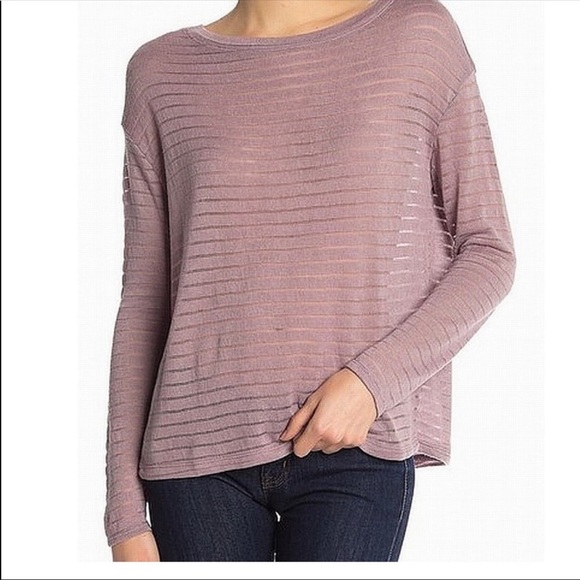 Stripe Sheer Boat Neck Top - Picture 7 of 8